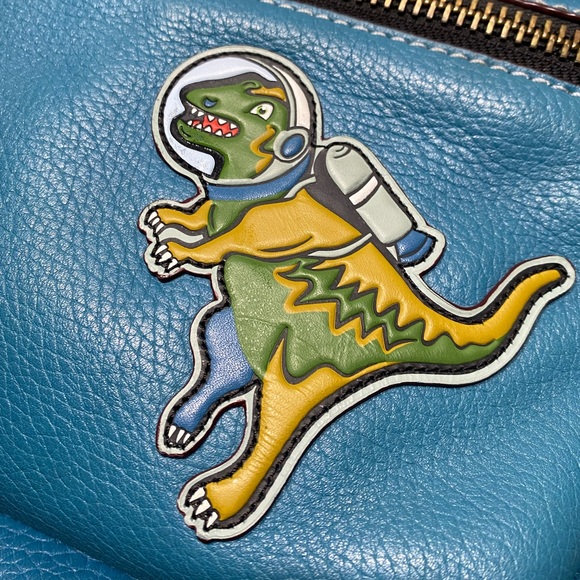 Rare Coach Space Rexy Astronaut Nasa Rocket UFO Backpack Leather HTF Jetpack - Picture 2 of 14